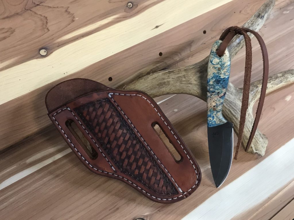 Stitched Gear Leather Belts Axe Covers Knife and Gun Holsters